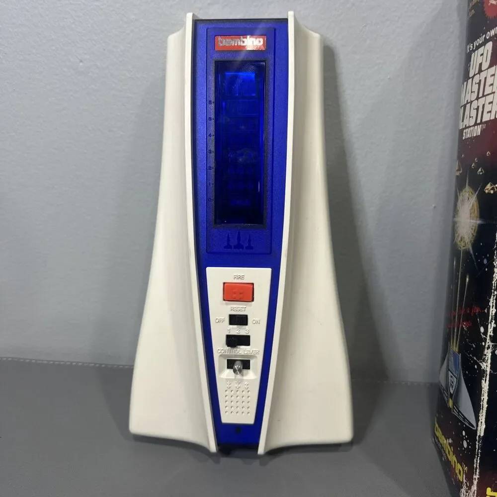 Bambino UFO Master Blaster Station Handheld Game W/ Box Manual Tested Fast Ship